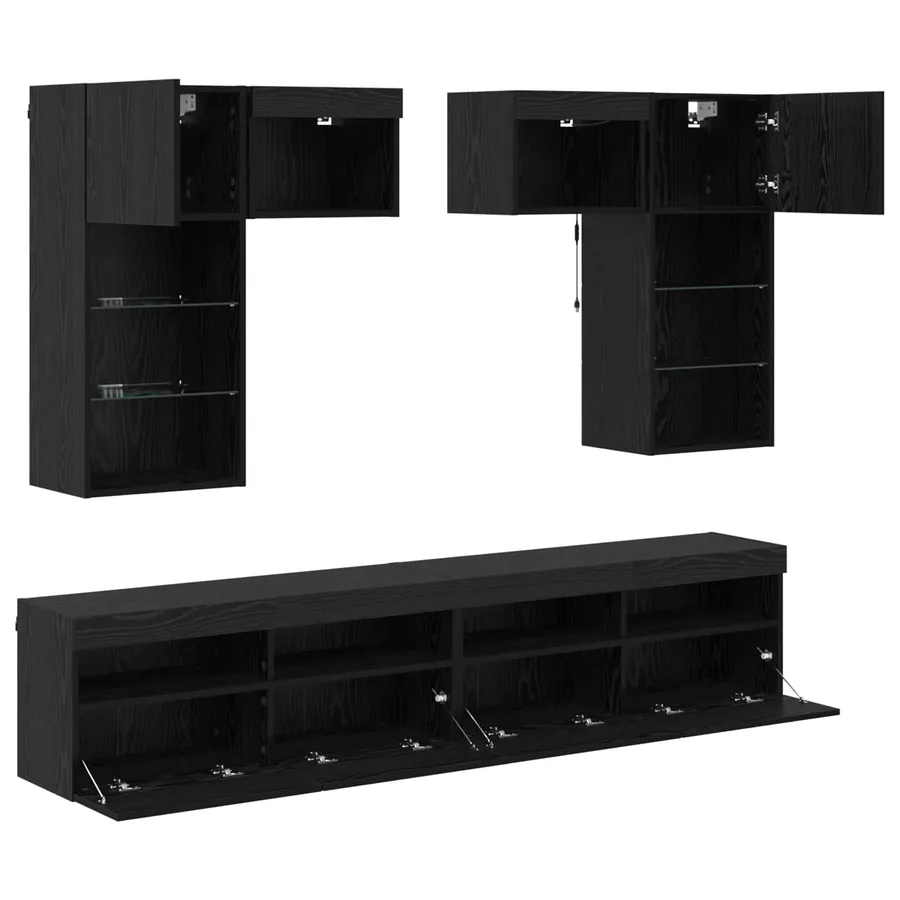 Meubles TV muraux 6 pcs Chêne artisanal Bois d'ingénierie - 9