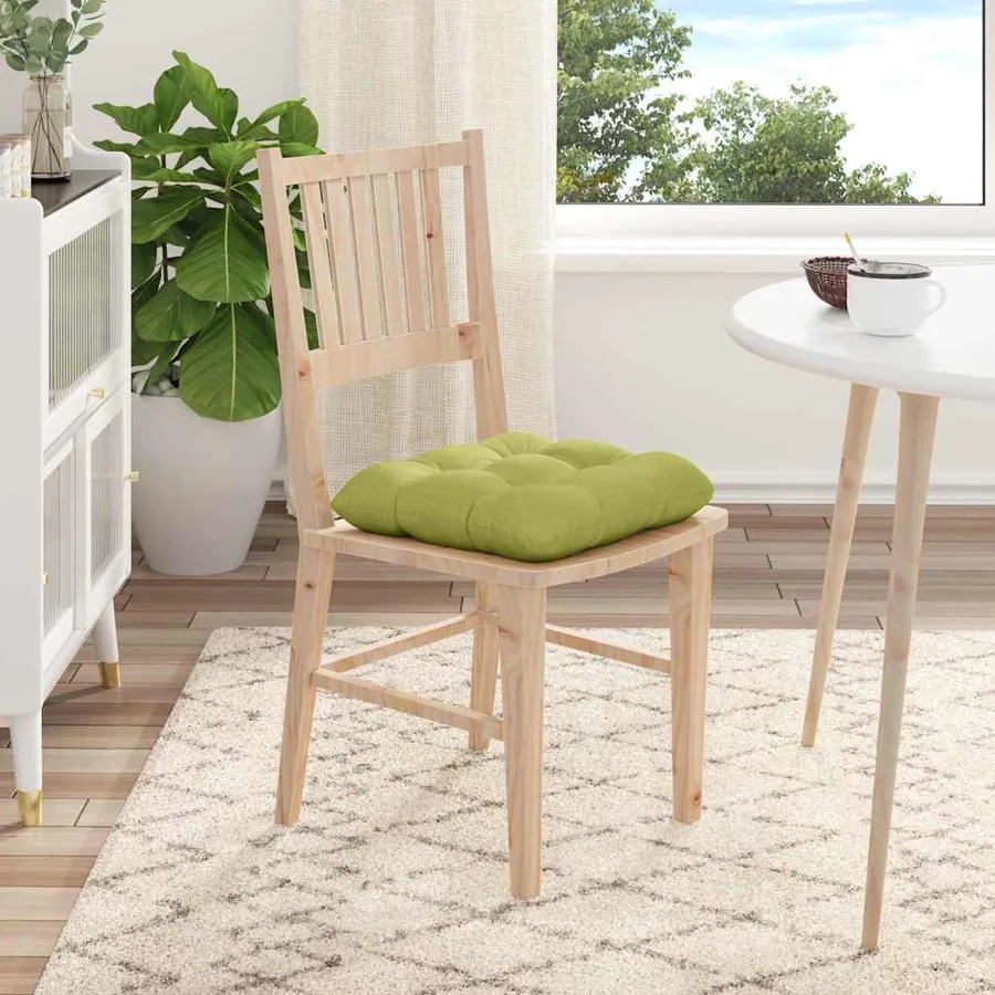 Coussins de siège 4 pcs Vert clair 40 x 40 x 12 cm tissu - 4