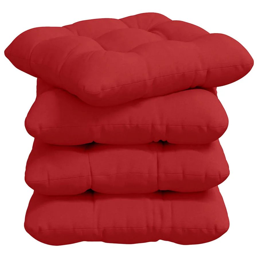 Coussins de siège 4 pcs Rouge 40 x 40 x 12 cm tissu - 2