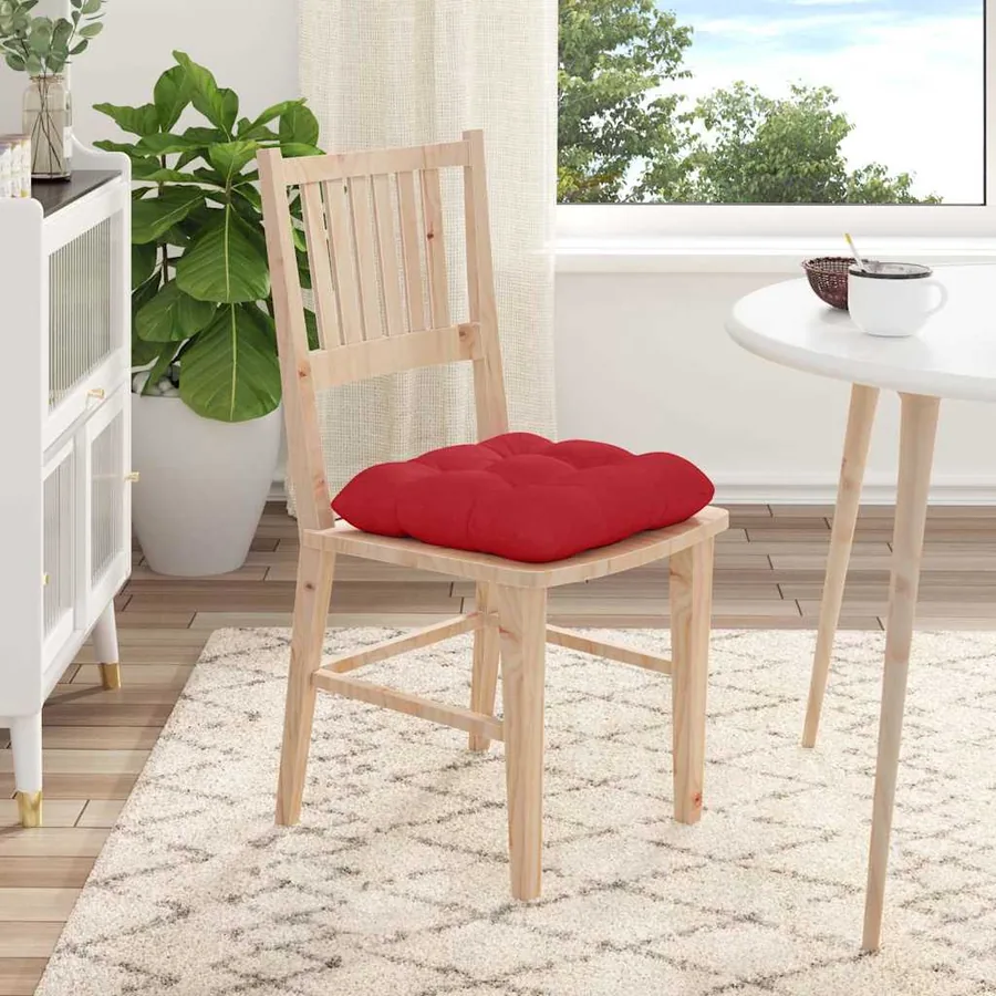 Coussins de siège 4 pcs Rouge 40 x 40 x 12 cm tissu - 4