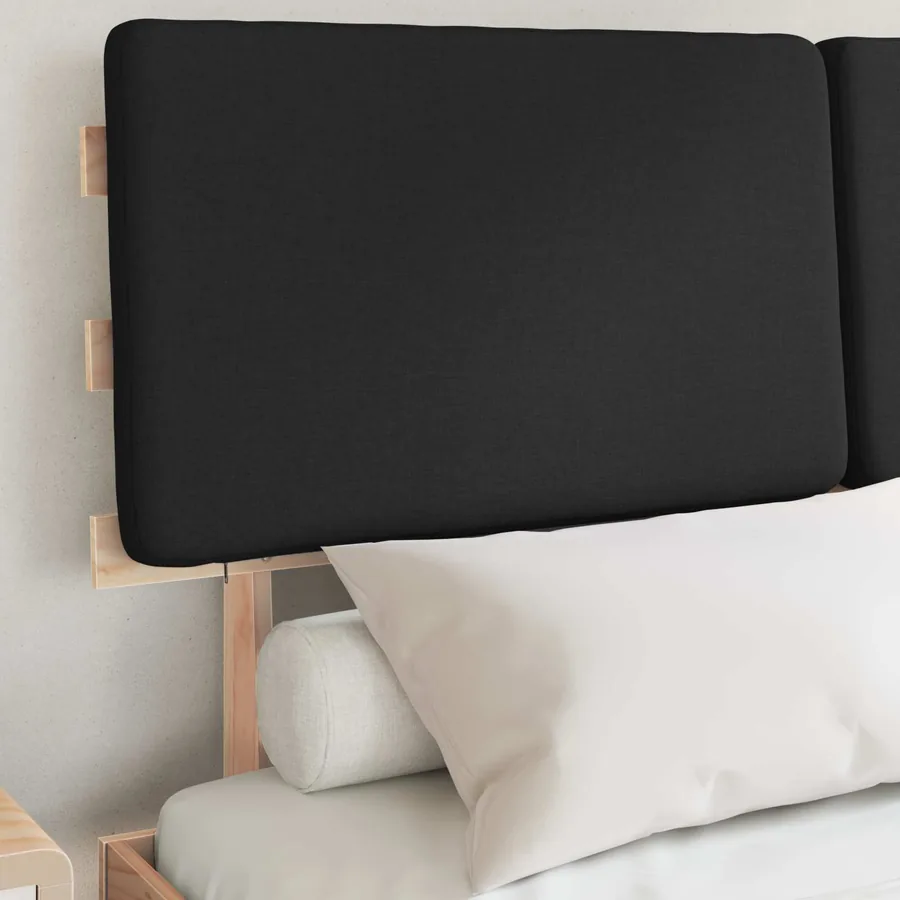 Cadre de lit avec tête de lit rembourrée Noir 160 x 200 cm - 3