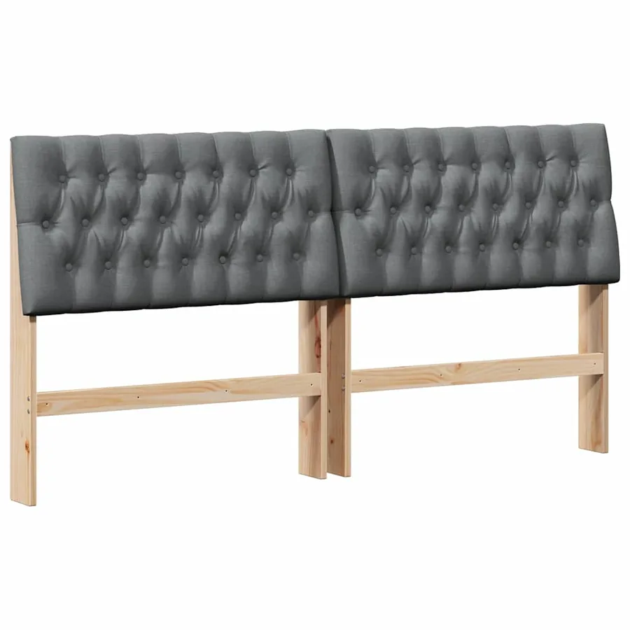 Tête de lit capitonnée Gris foncé 180 cm Pin massif - 2