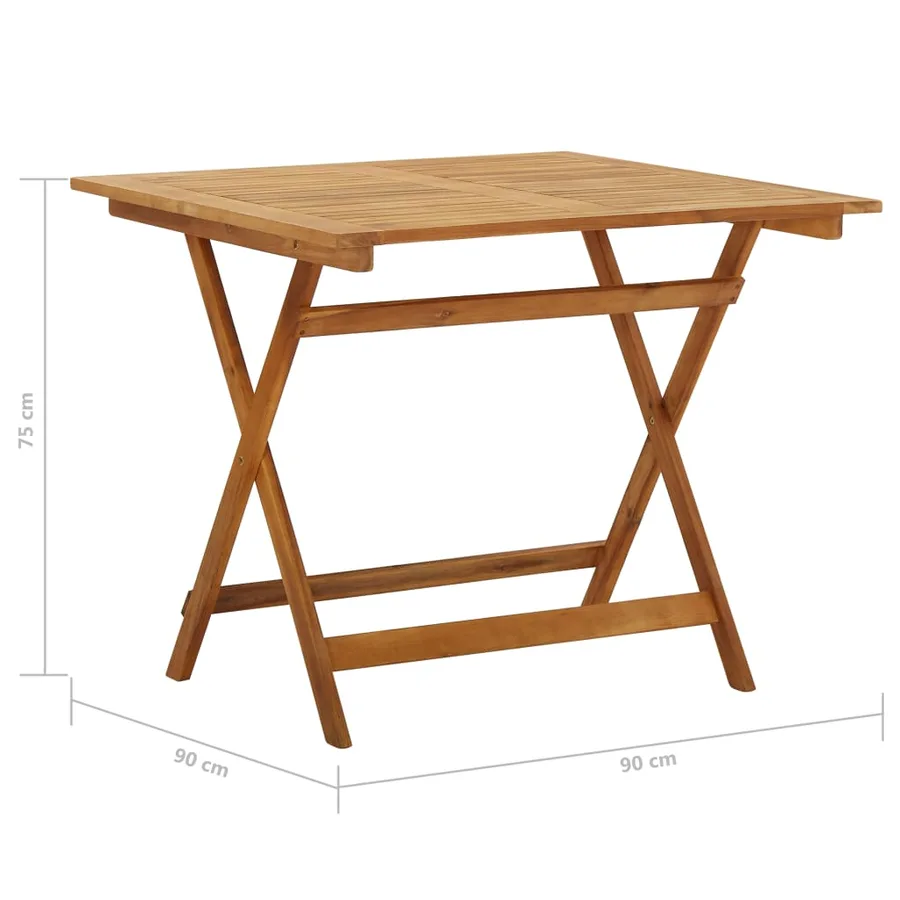 Ensemble à manger de jardin pliable 5 pcs Bois d'acacia solide - 12