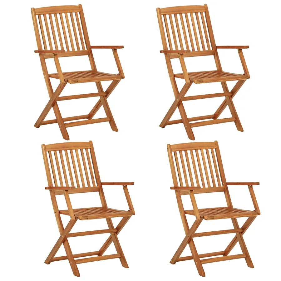 Ensemble à manger de jardin pliable 5 pcs Bois d'acacia solide - 8