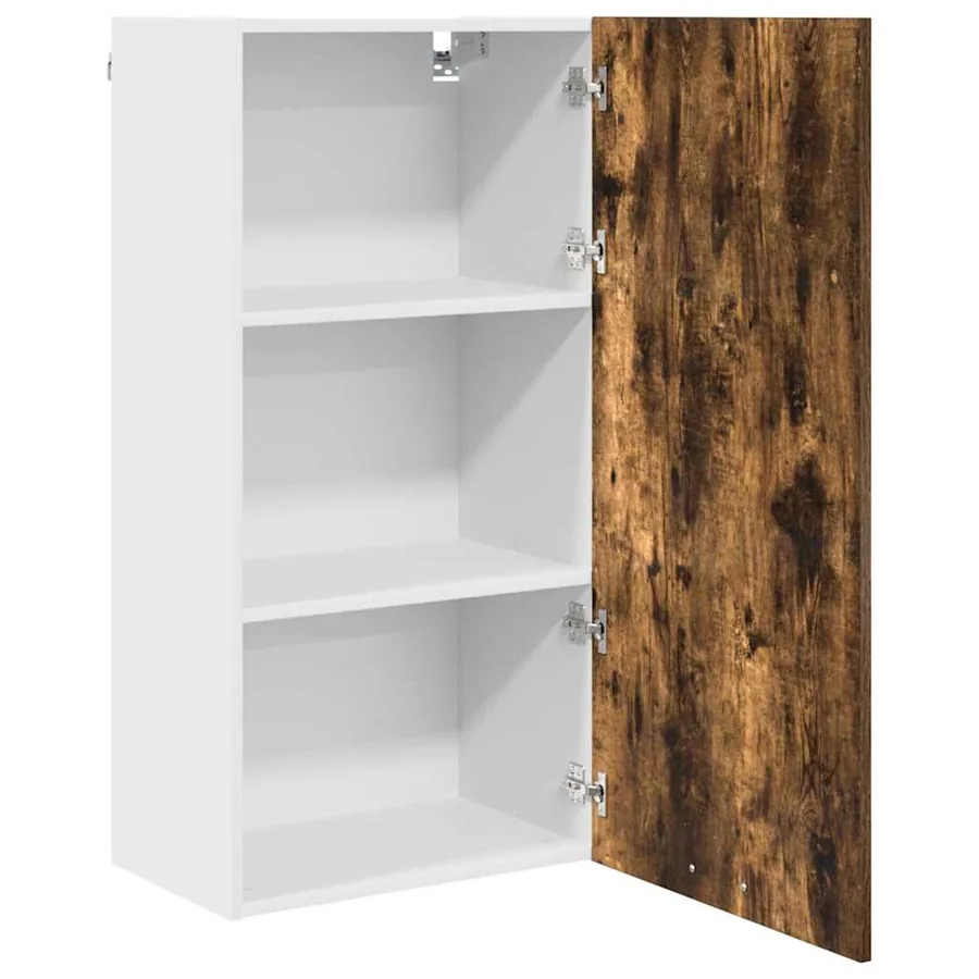 Armoire suspendue Chêne fumé et Blanc 50 x 31 x 100 cm - 5