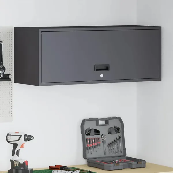 Armoire murale pour garage Noir 90 x 33 x 35 cm