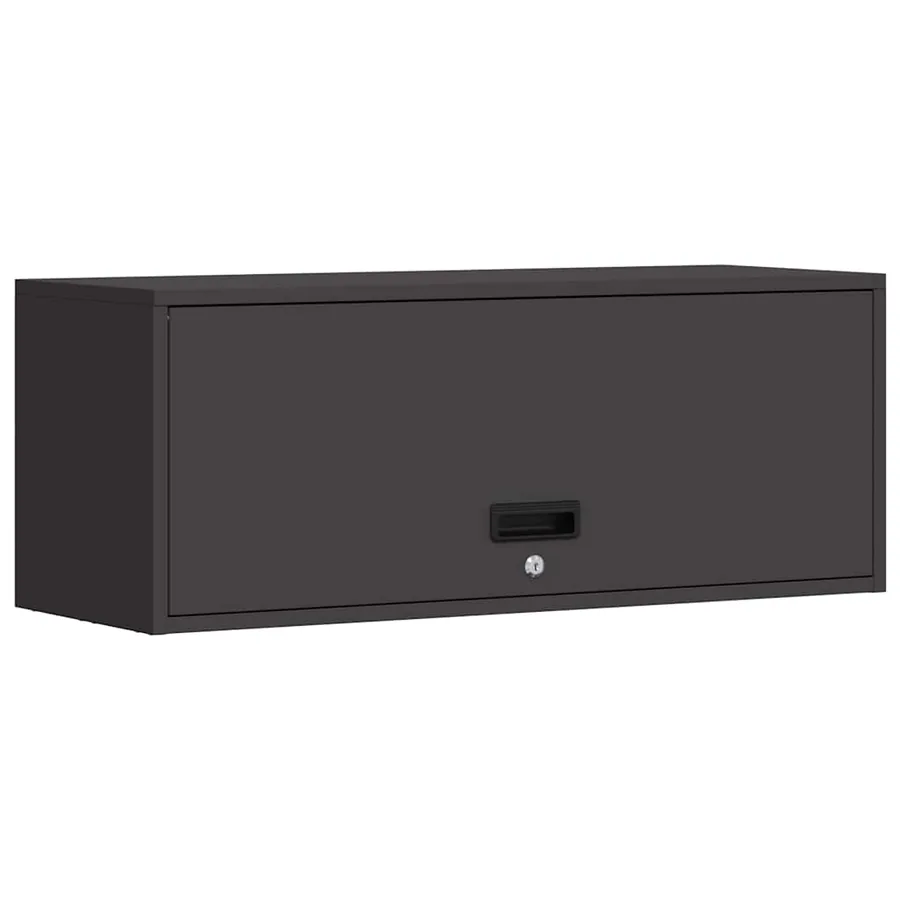 Armoire murale pour garage Noir 90 x 33 x 35 cm - 2