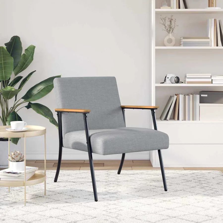 fauteuil Gris clair tissu - 3
