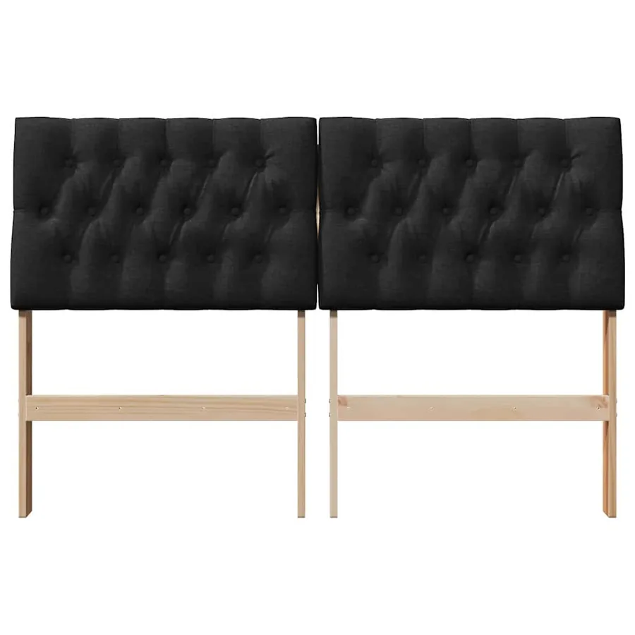 Tête de lit capitonnée Noir 160 cm Pin massif - 4