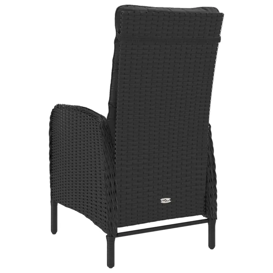Ensemble à dîner de jardin 3 pcs Résine tressée et acacia Noir - 7