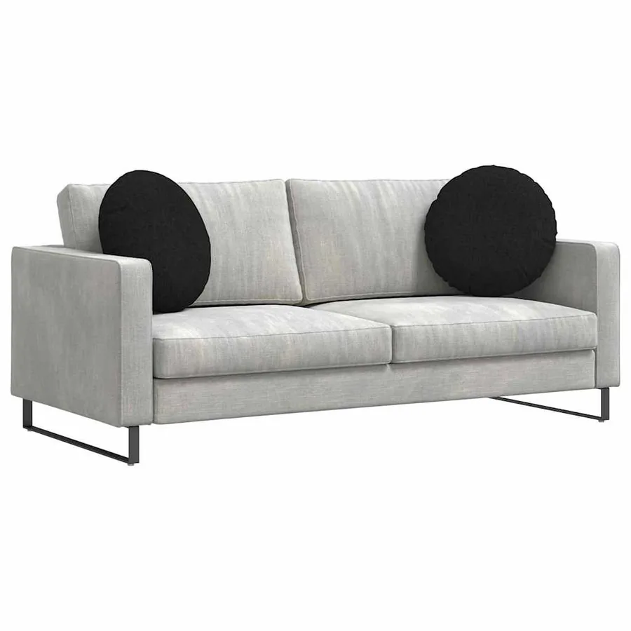 Coussins de siège 2 pcs Noir Ø50 x 19 cm tissu - 3