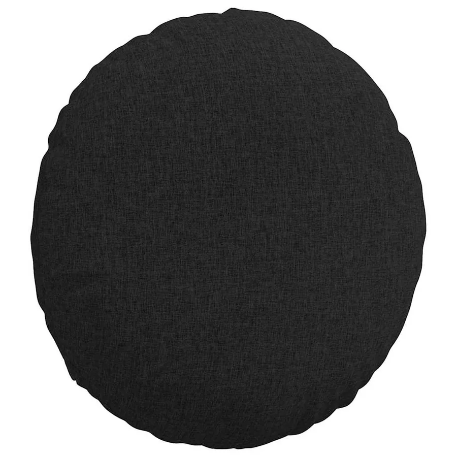 Coussins de siège 2 pcs Noir Ø50 x 19 cm tissu - 5