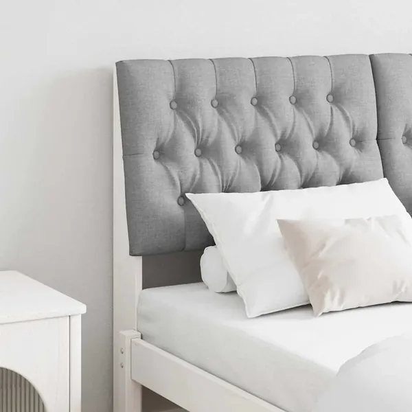Tête de lit capitonnée Gris clair 150 cm Pin massif