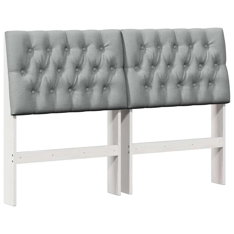 Tête de lit capitonnée Gris clair 150 cm Pin massif - 2