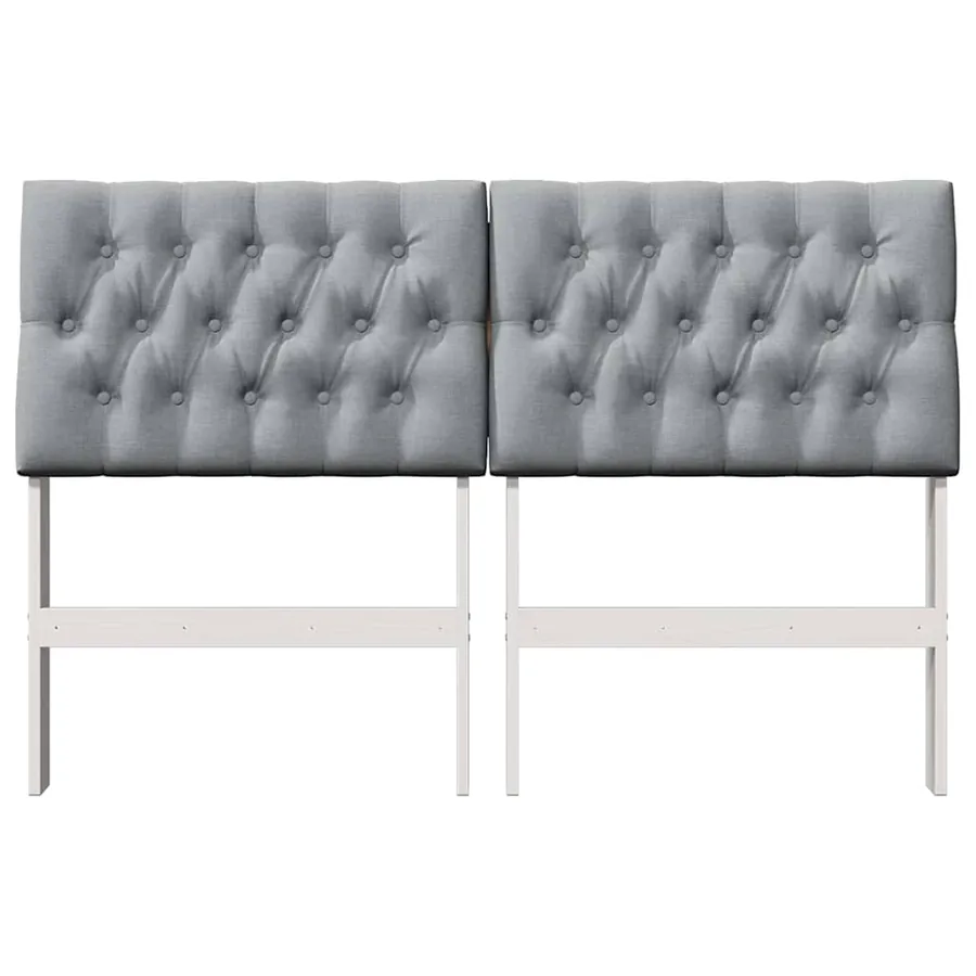 Tête de lit capitonnée Gris clair 150 cm Pin massif - 4