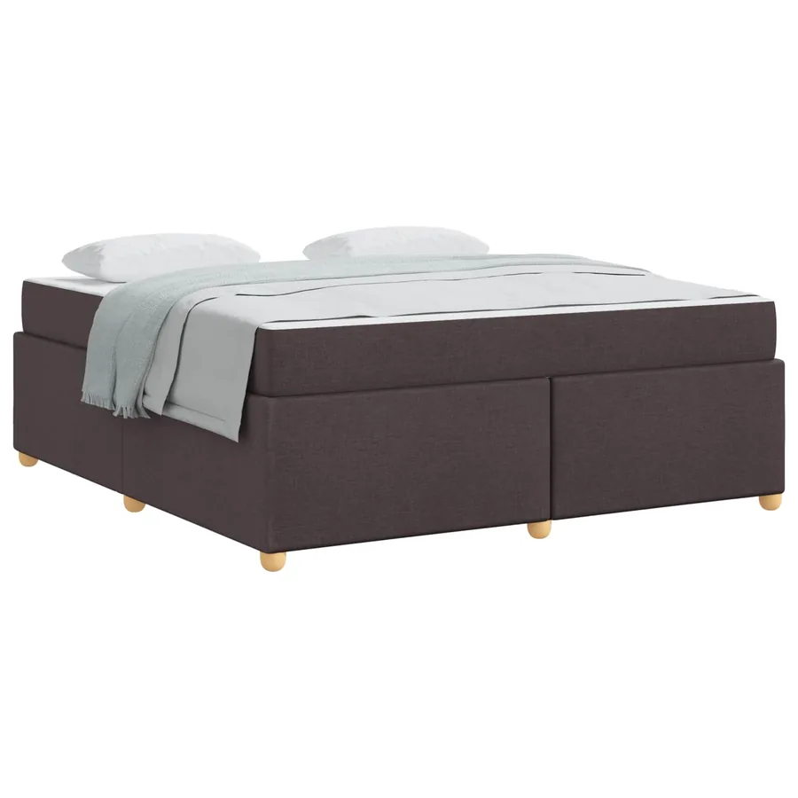 Cadre de lit avec matelas Marron foncé 180 x 200 cm tissu - 2