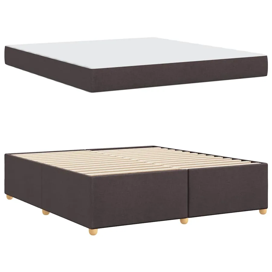Cadre de lit avec matelas Marron foncé 180 x 200 cm tissu - 4