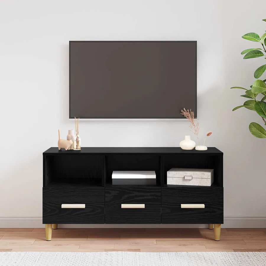 Meuble TV Chêne noir 102 x 36 x 50 cm Bois d'ingénierie