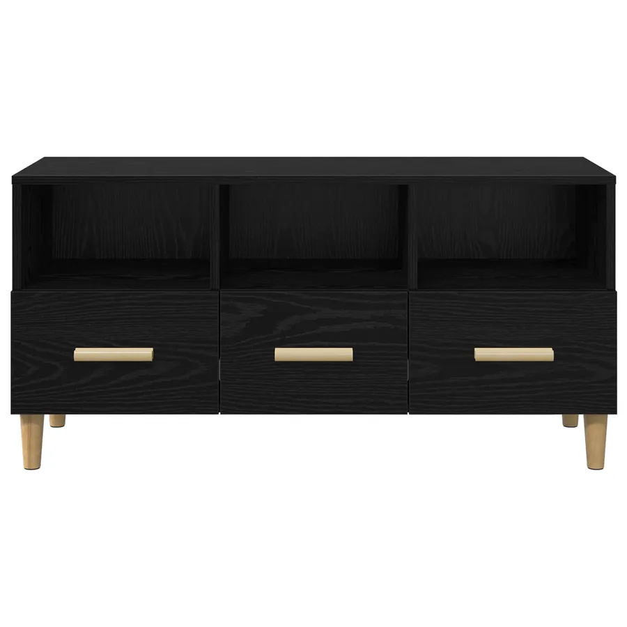 Meuble TV Chêne noir 102 x 36 x 50 cm Bois d'ingénierie - 7