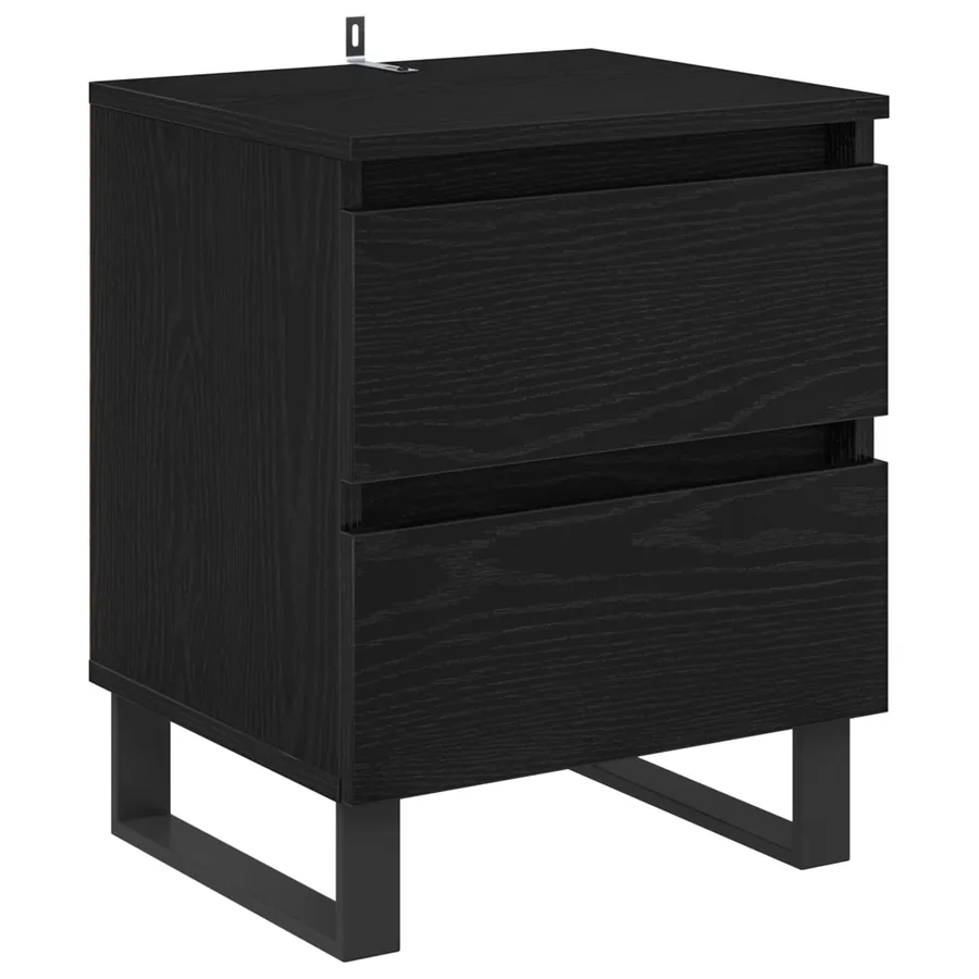 Cabinet de chevet avec tiroir 2 pcs Chêne noir 40 x 35 x 50 cm - 6