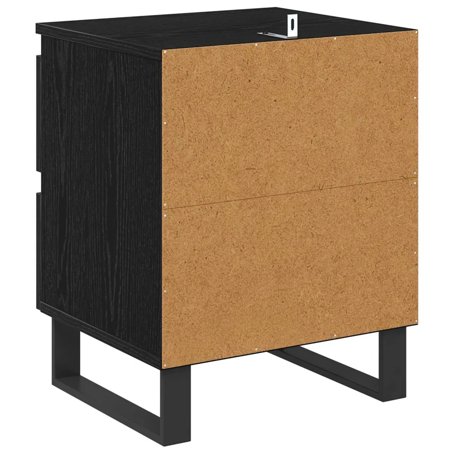 Cabinet de chevet avec tiroir 2 pcs Chêne noir 40 x 35 x 50 cm - 9