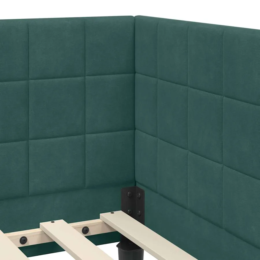 Cadre de lit d'angle avec matelas 2 pcs Vert Velours - 10
