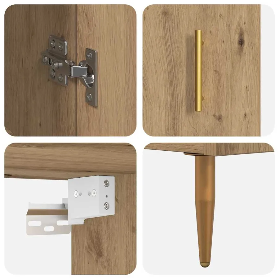 Haut Armoire 2 pcs Chêne artisanal 69,5 x 34 x 180 cm - 11