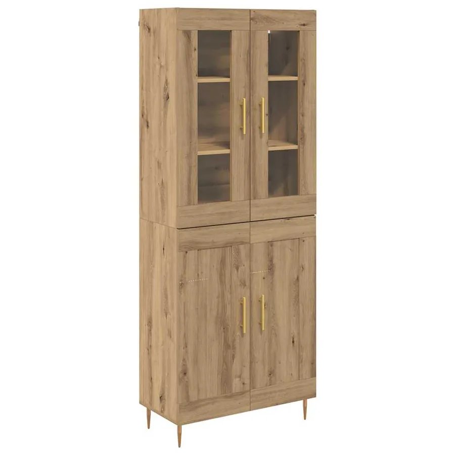 Haut Armoire 2 pcs Chêne artisanal 69,5 x 34 x 180 cm - 2