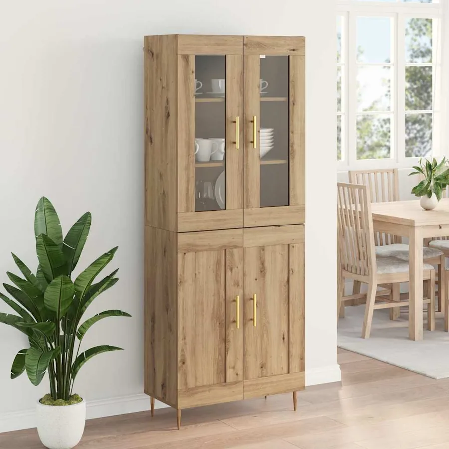 Haut Armoire 2 pcs Chêne artisanal 69,5 x 34 x 180 cm - 4