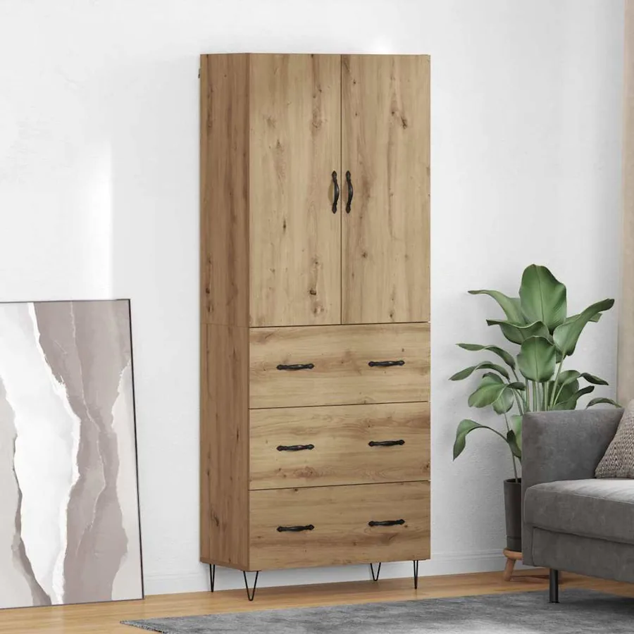 Haut Armoire 2 pcs Chêne artisanal 69,5 x 34 x 180 cm