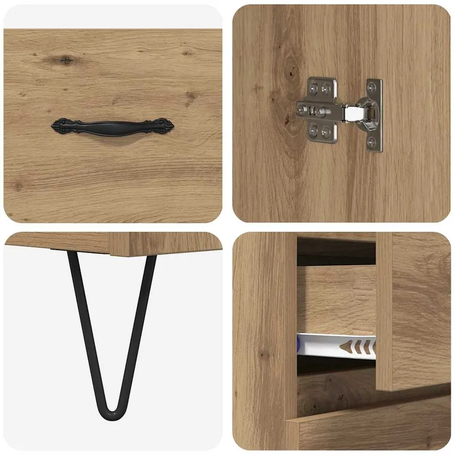 Haut Armoire 2 pcs Chêne artisanal 69,5 x 34 x 180 cm - 11