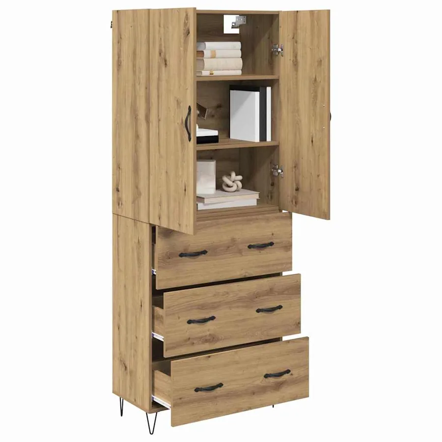 Haut Armoire 2 pcs Chêne artisanal 69,5 x 34 x 180 cm - 3