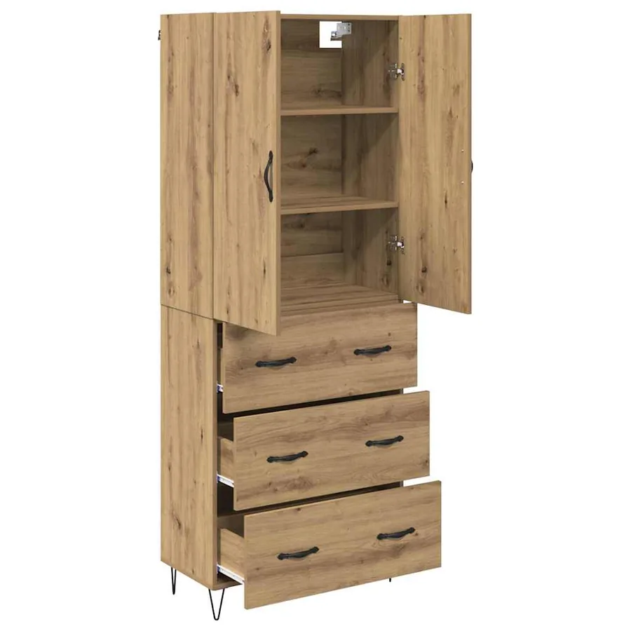 Haut Armoire 2 pcs Chêne artisanal 69,5 x 34 x 180 cm - 5
