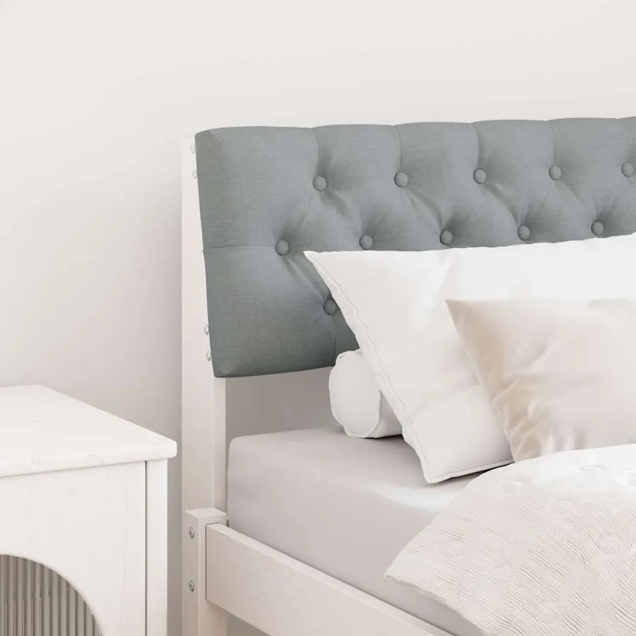 Tête de lit capitonnée Gris clair 75 cm Pin massif