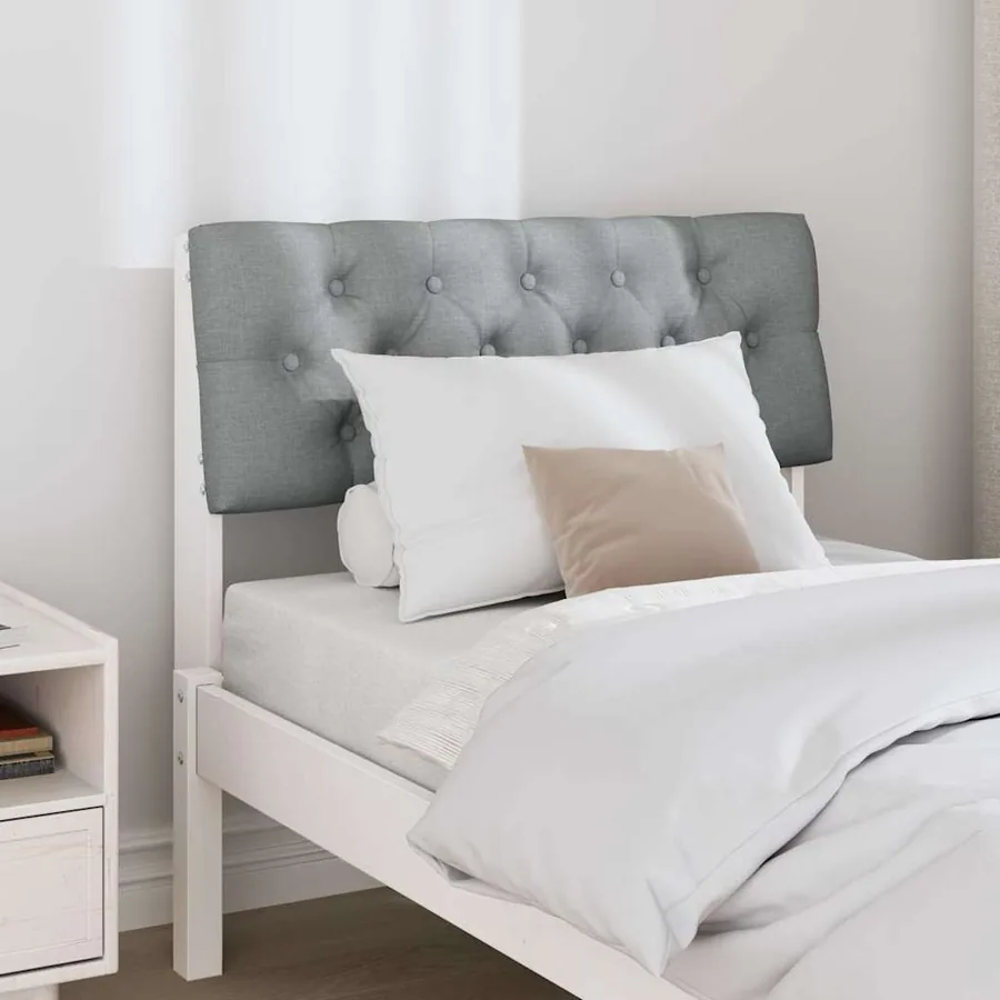 Tête de lit capitonnée Gris clair 75 cm Pin massif - 3