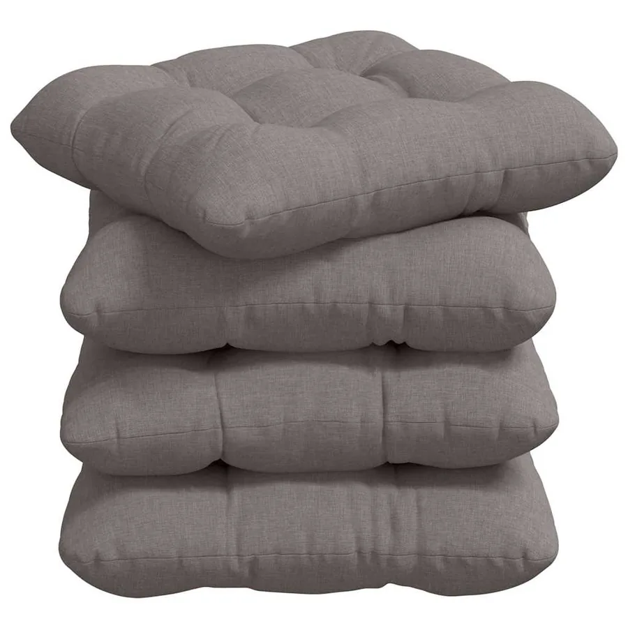 Coussins de siège 4 pcs Taupe 45 x 45 x 12 cm tissu - 2