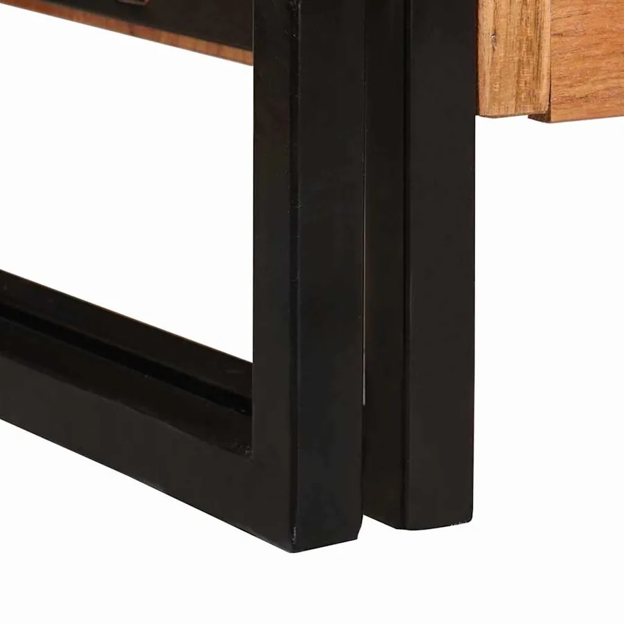 Buffet avec portes Marron Bois d'acacia massif et métal - 10