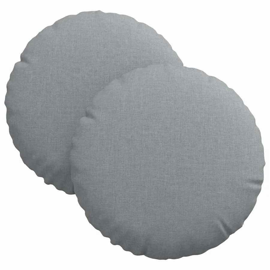 Coussins de siège 2 pcs Gris clair Ø30 x 13 cm tissu - 2