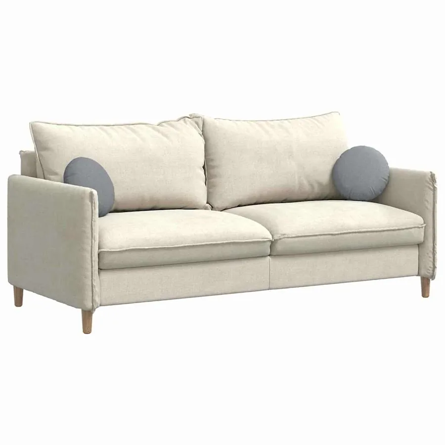 Coussins de siège 2 pcs Gris clair Ø30 x 13 cm tissu - 3