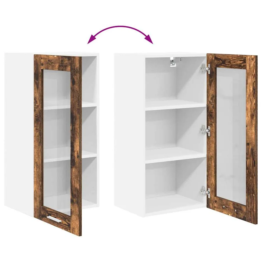 Armoire suspendue Chêne fumé 40 x 31 x 80 cm Bois d'ingénierie - 11