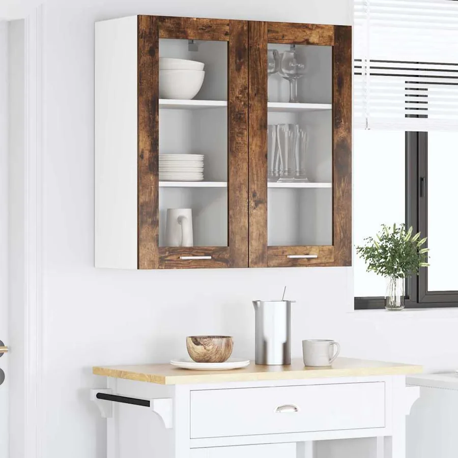 Armoire suspendue Chêne fumé 40 x 31 x 80 cm Bois d'ingénierie - 4