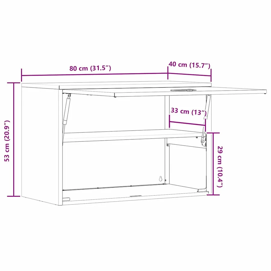 Armoire murale pour garage Anthracite 80 x 40 x 53 cm - 14