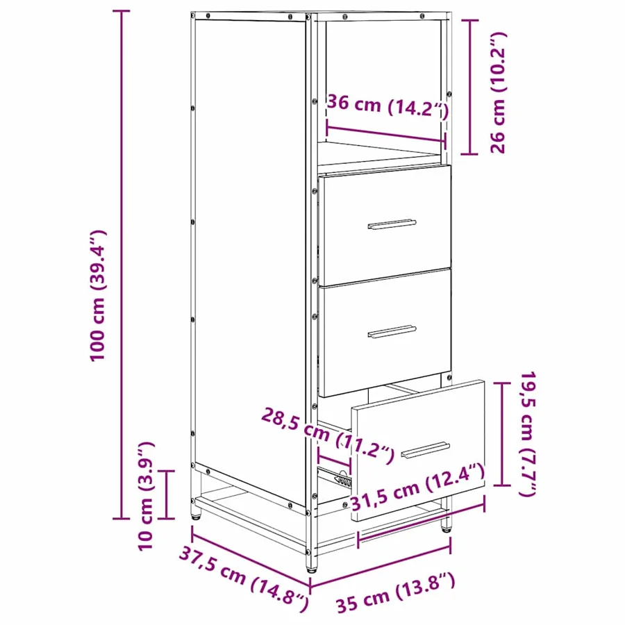 Ensemble de mobilier de salle de bain avec tiroir Bois Ancien - 13