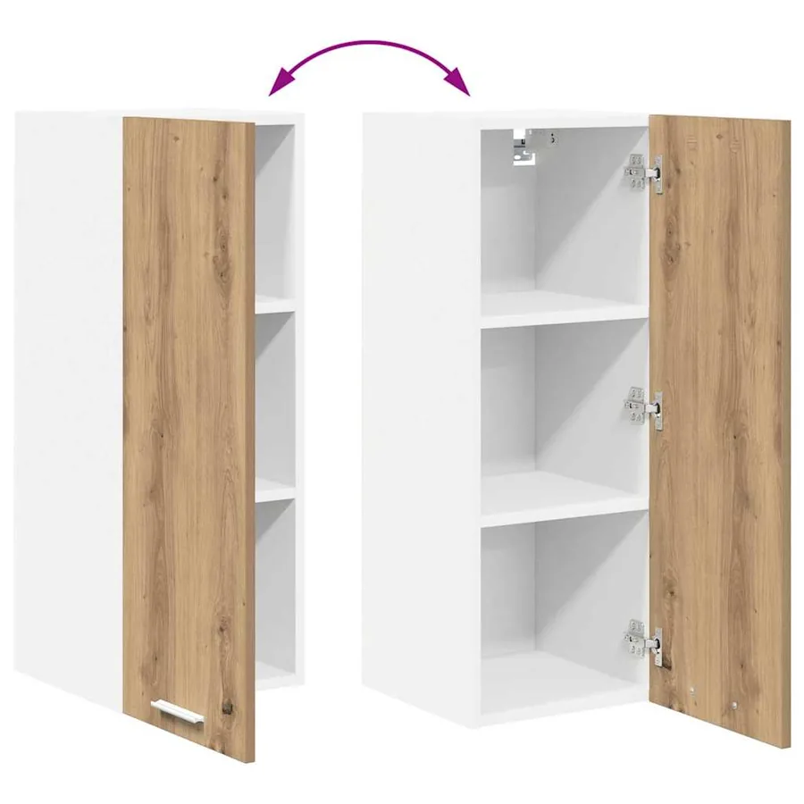 Armoire suspendue 2 pcs Chêne Artisan et Blanc 30 x 31 x 80 cm - 12