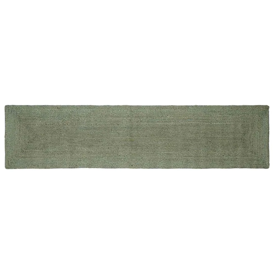 Tapis de surface Rectangulaire Vert olive 60 x 200 cm Jute