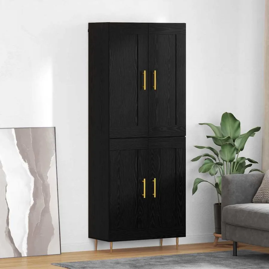 Haut Armoire Chêne noir 69,5 x 34 x 180 cm Bois d'ingénierie