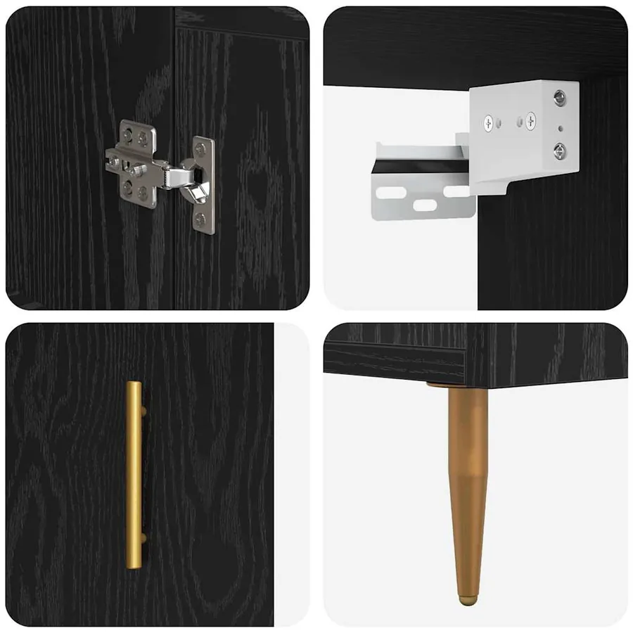 Haut Armoire Chêne noir 69,5 x 34 x 180 cm Bois d'ingénierie - 11