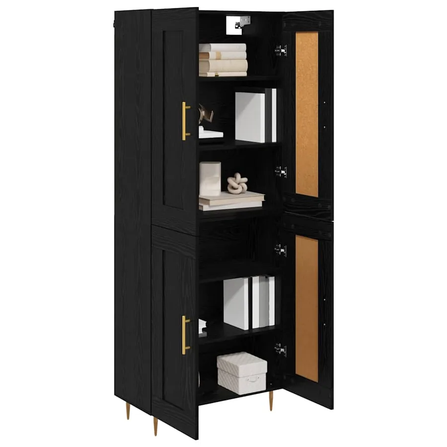 Haut Armoire Chêne noir 69,5 x 34 x 180 cm Bois d'ingénierie - 3
