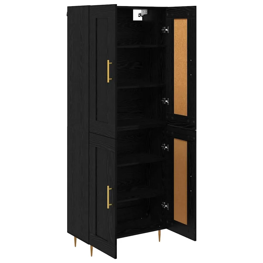 Haut Armoire Chêne noir 69,5 x 34 x 180 cm Bois d'ingénierie - 5