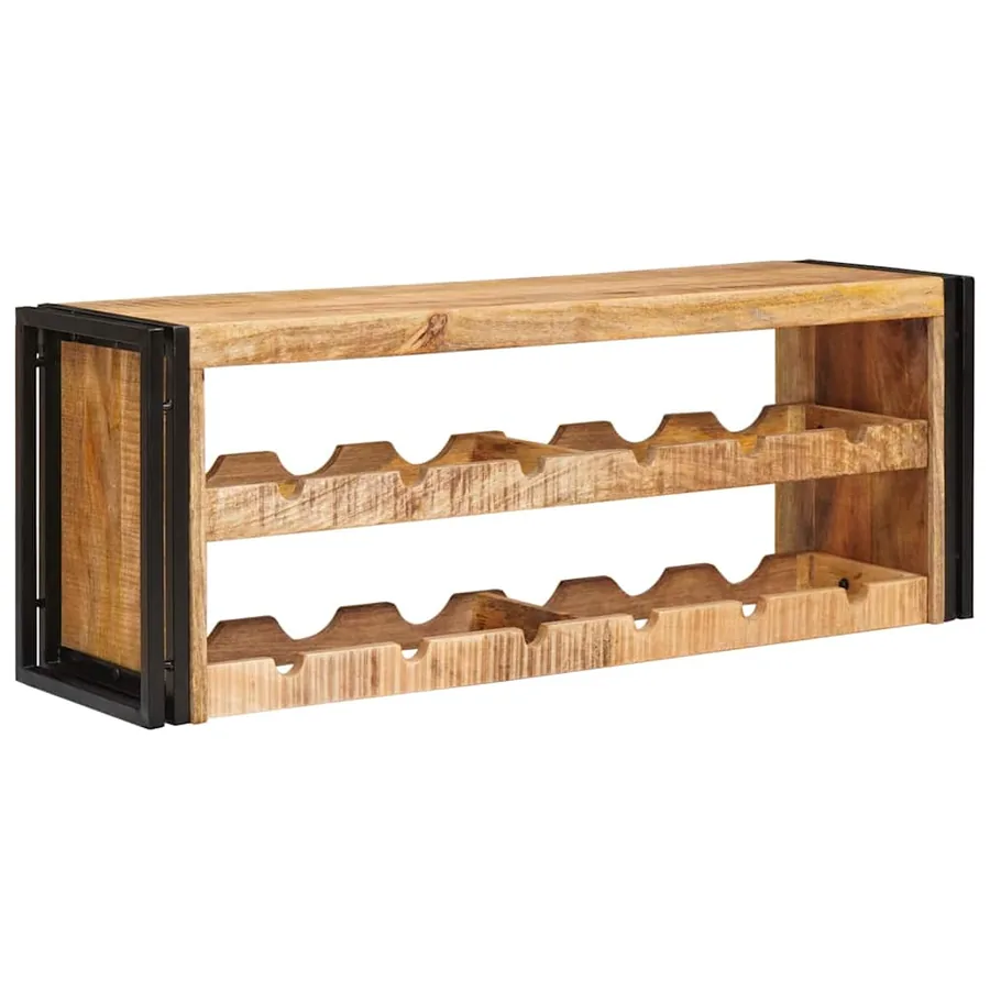 Étagère à vin 100 x 45 x 33 cm Bois de mangue brut solide